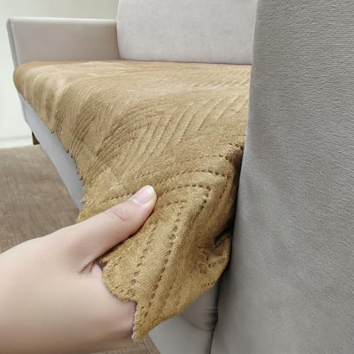 Image of Homerz Premium Velvet Sofa Cover Panel | Soft & Velvety Fabric | Rich Vibrant Colours | Sofa Protector for Living Room (Mustard, 6 (3+2+1) Seater, Only Seat Cover)