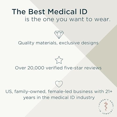 Miniatura 8 de Lauren's Hope Hermosas pulseras de alerta médica elásticas con cuentas para mujer, identificación médica