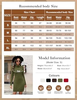 SERSARY Gebreide damesjurk met rolkraag, pullover, elegant, thermo, winterjurk, langarm, warm, eenkleurige, stretch, winterjurk voor dames, wit, M