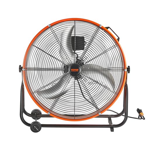 Vevor Ventilatore A Tamburo, Ventilatore Per Officina Industriale Ad Alta Velocità 609 Mm, 3 Velocità 8700 Cfm, Inclinazione Regolabile A 360°, Timer 0-2H, Ventilatore Per Magazzino Officina Fabbrica - 9