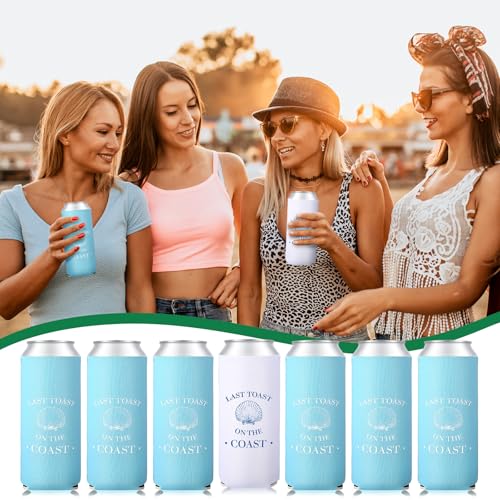 Image of 12 Count Last Toast Coast Beach Can Sleeves, 5.5 x 3.5 Inches