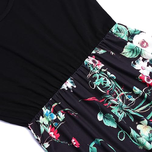 Image of Lacavocor Womens Short Sleeve Maxi Dresses Empire Waist Long Dress