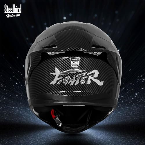 Image of Steelbird SBH-57 Fighter F11 Helmet ISI and DOT Certified Full Face Helmet for Men with Inner Silver Sun Shield