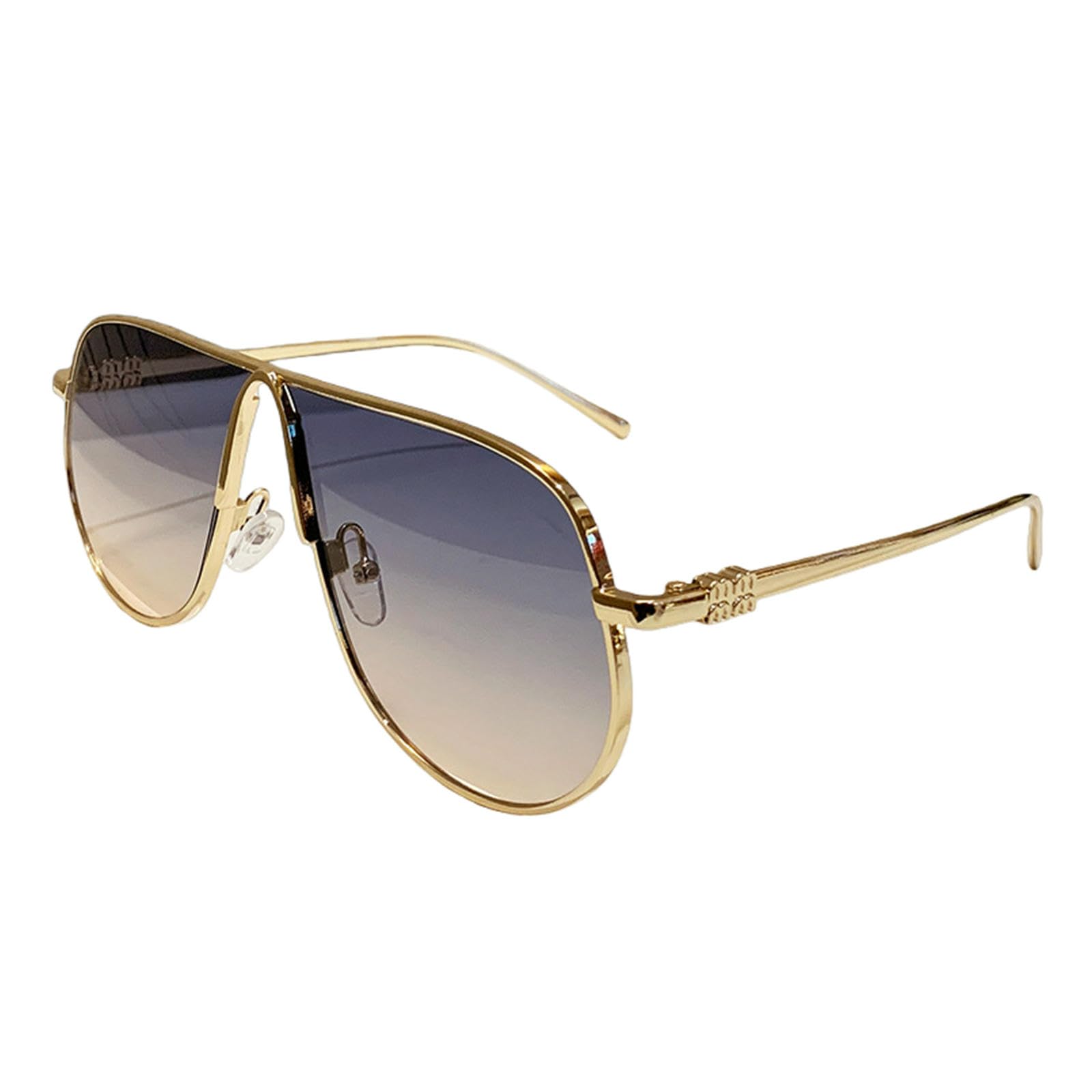 Gyios Sunglasses Mens Vintage Oversized Metal Women Fashion Gradient Men Shades Punk Sun Glasses