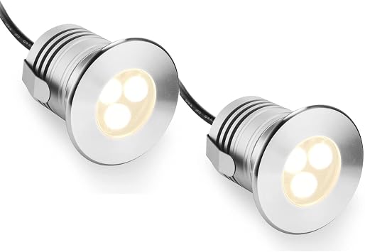 2 LED 3W 12V-24V DC IP68  Color Warm light 3000k3W, Size 24v