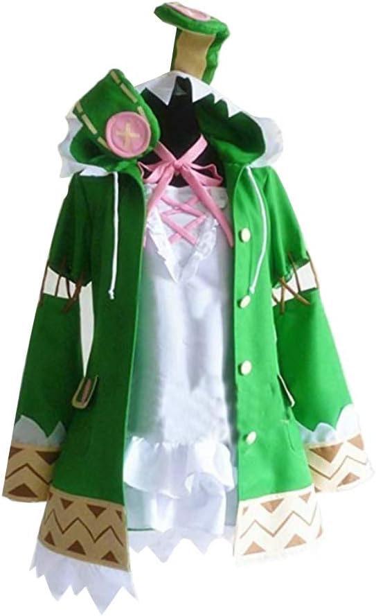 Yunbei Yoshino Cosplay Costume Green Rabbit Outfit Dress (S, Costume)