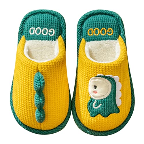Kids Shoes House Slippers Bedroom Home Slippers Cartoon Dinosaur Cotton Slippers Winter Indoor Kid Fuzzy Slippers