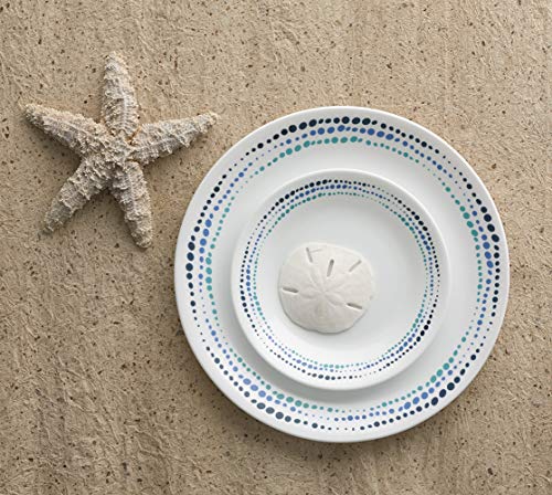 Corelle Vitrelle 18-Piece Service for 6 Dinnerware Set Triple Layer Glass and Chip Resistant, Lightweight Round Plates and Bowls Set, Ocean Blue - Image 6