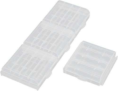 IIVVERR - Caja de almacenamiento transparente para pilas AA (4 unidades)