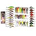 Isafish Minnow Fishing Lure Set Crankbait Tackle Pack of 43pcs Assorted Bass Fishing Lures Kit