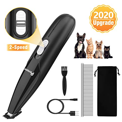 Peroom Dog Clippers, Professional 2-Speed Dog Grooming Clippers Kit, USB Rechargeable Low Noise