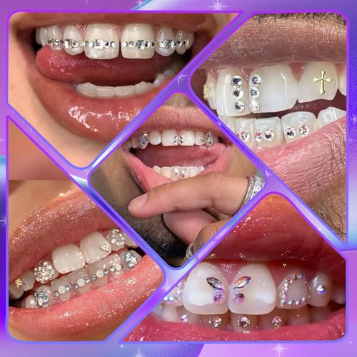 Kit de gemas de dientes profesional y cristales de moda para joyería dental 6