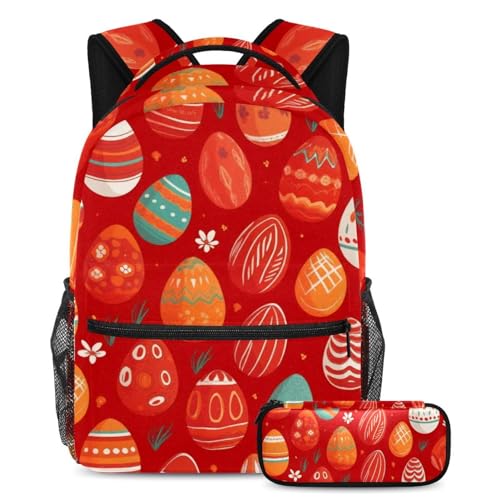Sac à livres de voyage multicolore avec trousse pour les trajets scolaires des collégiens