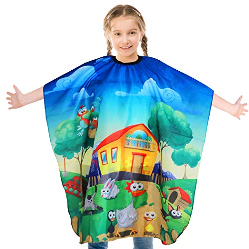 Kids Hair Cutting Cape Barber Haircut Cape Anti-static for Children Boys Girls(49.6×35’’) Blue