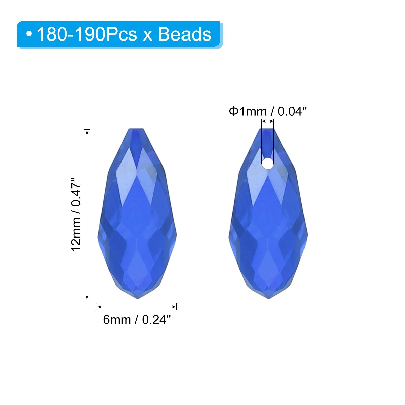 PATIKIL 2 Strands 180-190Pcs Teardrop Crystal Beads - Image 2