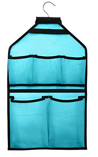 MISSLO Mesh Bathroom Shower Organizer with Rotatable Hanger (Blue)