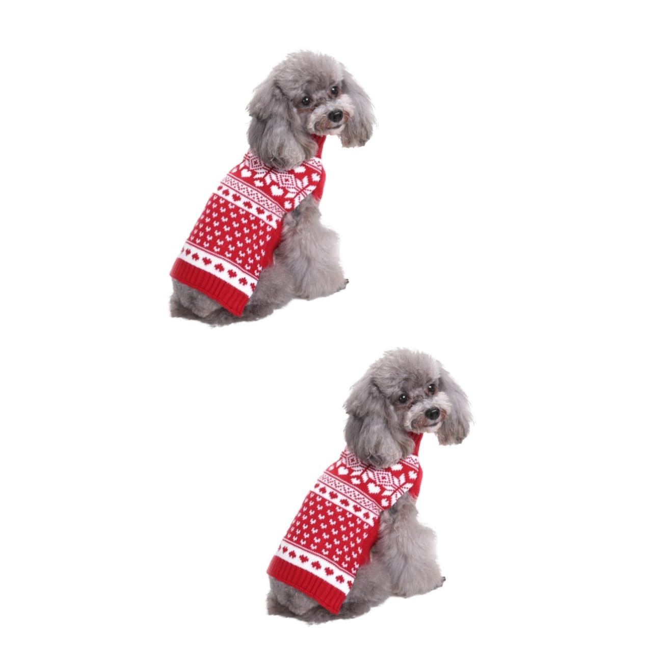 Pull tricoté de Noël pour chien POPETPOP lot de 2 col haut pour protéger le chiot du froid