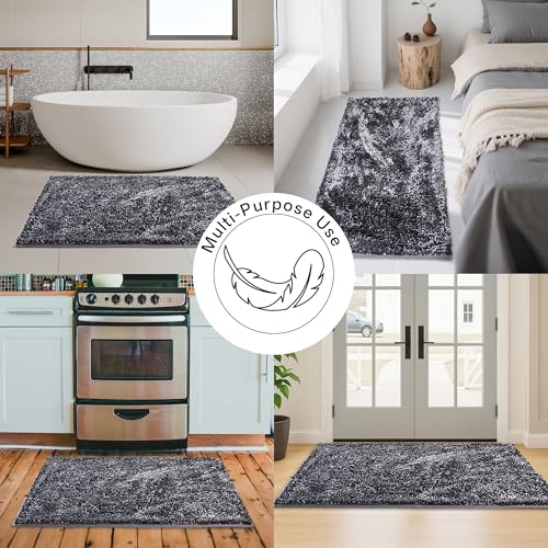 100pointONE Bathroom Rug Mat 30x48, Thick Soft Chenille Bath Rug Washable, Quick Dry Absorbent Non Slip Bath Mat with Rubber Backing for Bathtub Shower Floor by 100pointONE - Used condition - Image 2