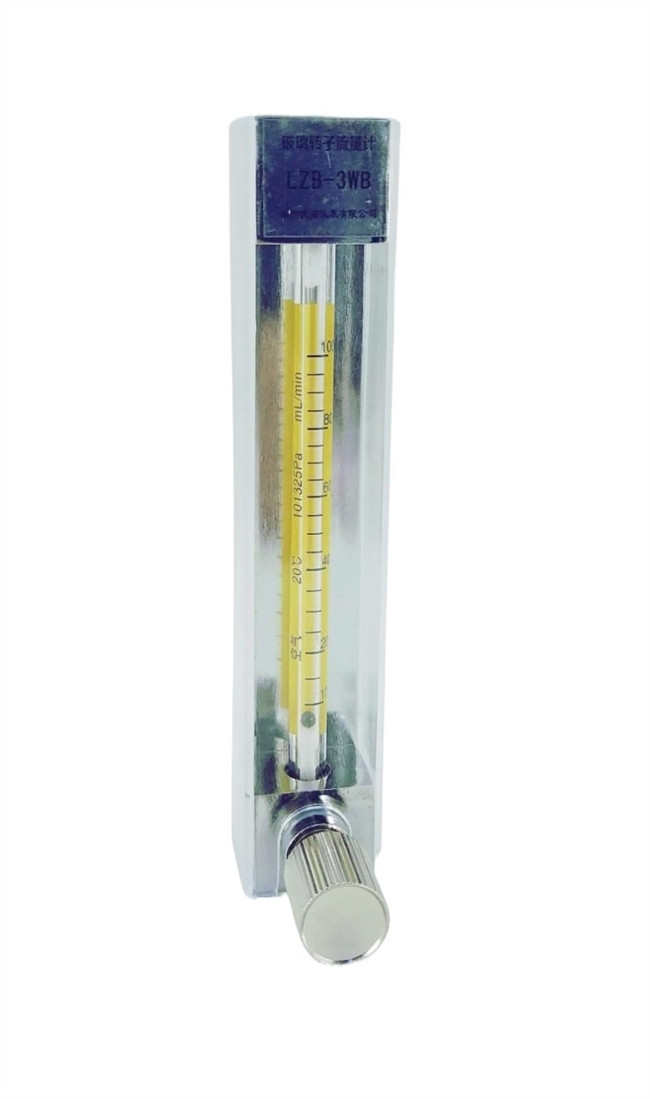 LZB -3WB, rotámetro de vidrio for líquido/agua/H2O, caudalímetro con válvula de control. Conector, puede ajustar el flujo.(1-10ml Pmin)