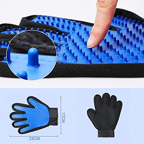 Image of Pet Grooming Glove Gentle Deshedding Brush Glove Efficient Pet Hair Remover Mitt - Perfect for Dogs & Cats with Long & Short Fur - 2 Pack
