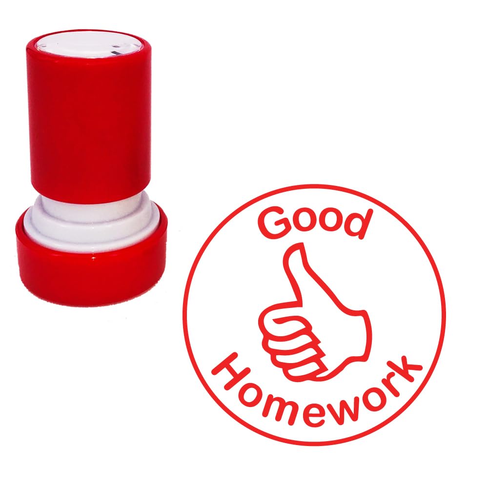 School Stamps Red Good Homework Teacher Stamp. Self-Inking, 22Mm, Reinkable, Quality Stamper For Marking. Ink*