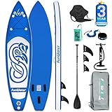 FunWater Tabla de Surf de Remo Hinchable de 305x78x15cm, Accesorios completos, Remo Ajustable, Bomba, Asiento de Kayak, Mochila Viaje ISUP, Correa, Bolsa Impermeable, Capacidad Carga de hasta 150kg