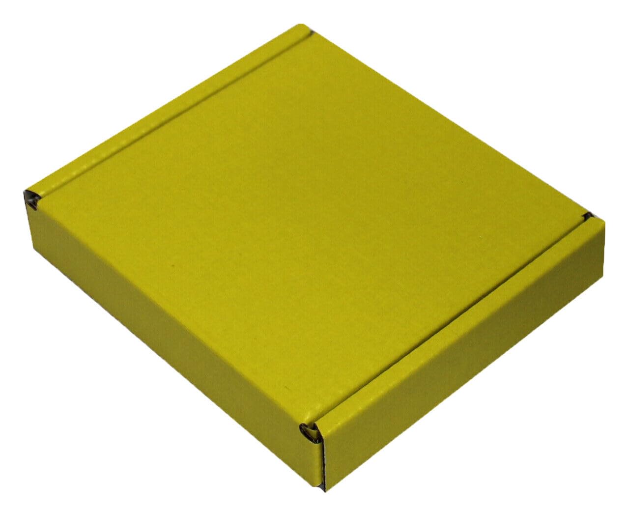 MEG4TEC 50 Pack Shipping Coloured Boxes A7/C7 Cardboard Large Letter PIP Mailing Gift Box(Yellow, MINI C7 (10cm x 10cm x 2cm))