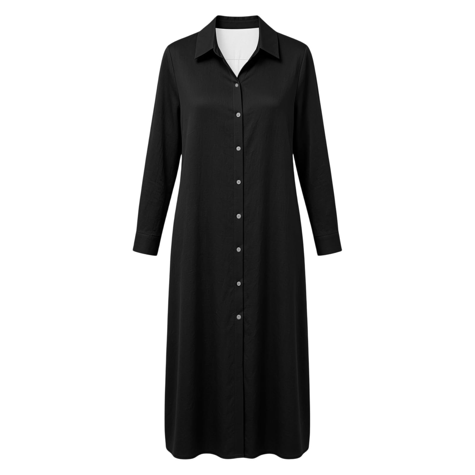 Camicia da Donna Casual a Tinta Unita a Maniche Lunghe con Orlo Lungo 2026