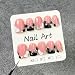 Handmade Square Nails Press on Black French Tip Fake Nails with Rhinestone & Flower Designs Muti-Layer Gel Acrylic Nail Kit Full Cover False Short Stick on Nails for Women (Size M)