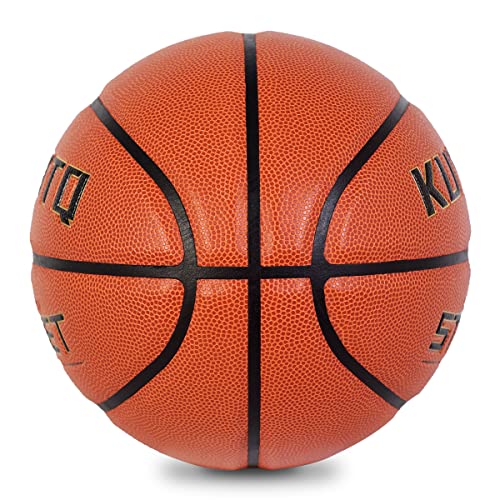 Kuyotq Kids/Youth Basketball Leather 27.5" Size 5 Indoor Outdoor Boys Premium Composite Leather Small Basketball Teen Boys Girls Game Ball Gift Basketball(Deflated) #TOP1