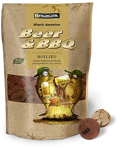 Foto von Radical Qualitäts Beer & BBQ Ø 20mm Boilies Angelköder Karpfenangeln Karpfen Zubehör, Braun