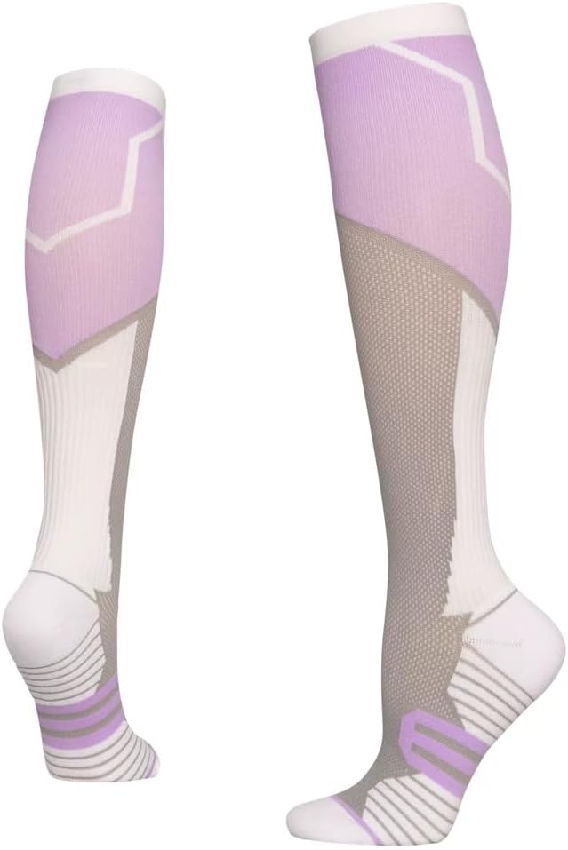 Pressure Running Skipping Rope Fitness Elastic Sports Socks Women's mid-Length High-Tube Calf Compression(E,S/M)