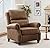 ANJ Push Back Recliner Chair, Textured Fabric Overstuffed Recliner, Adjustable Pushback Chair with Padded Seat and Back, Single Reclining Sofa for Living Room, Bedroom from ANJ
