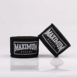 Bandagem Elástica para Boxe e Muay Thai com 3 Metros Preta com Velcro - Marca Maximum