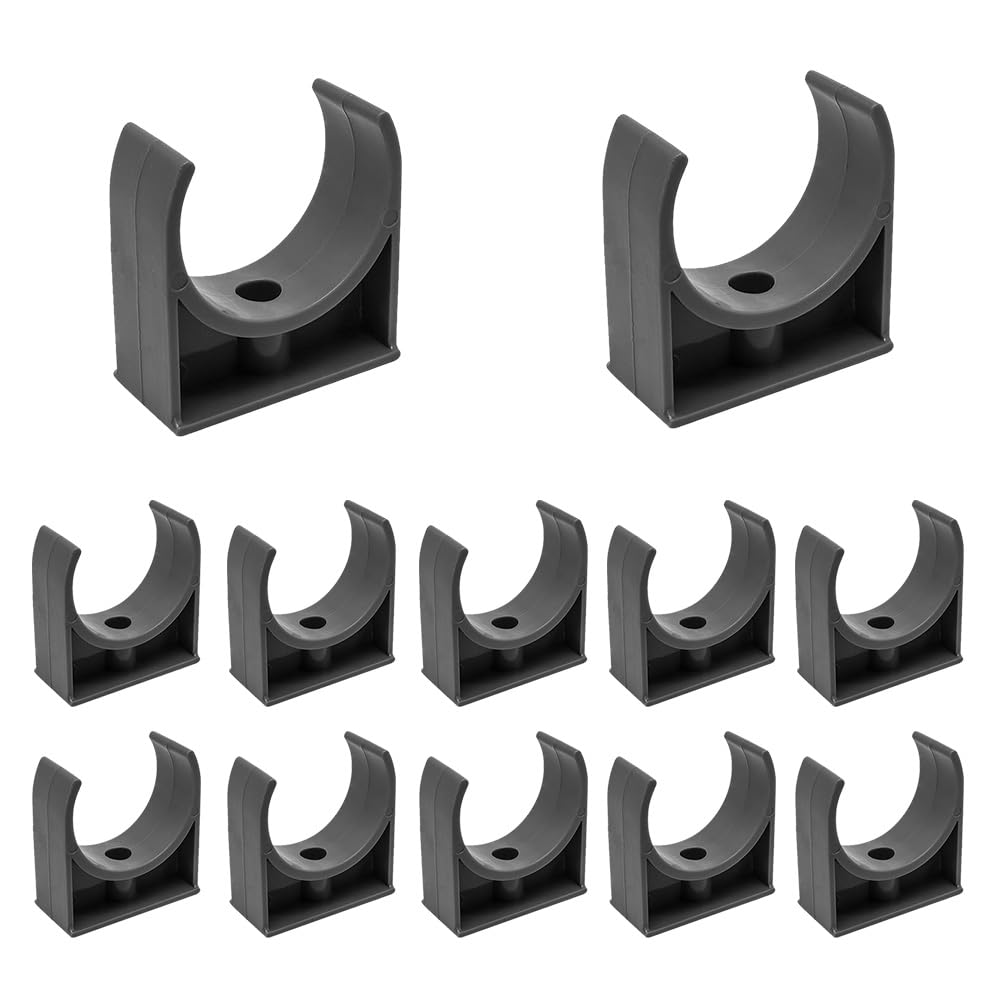 TONGIHS 12Pcs U-Shaped Tubing Hose Buckles,for Water&Gas Pipes,Grey — image 1