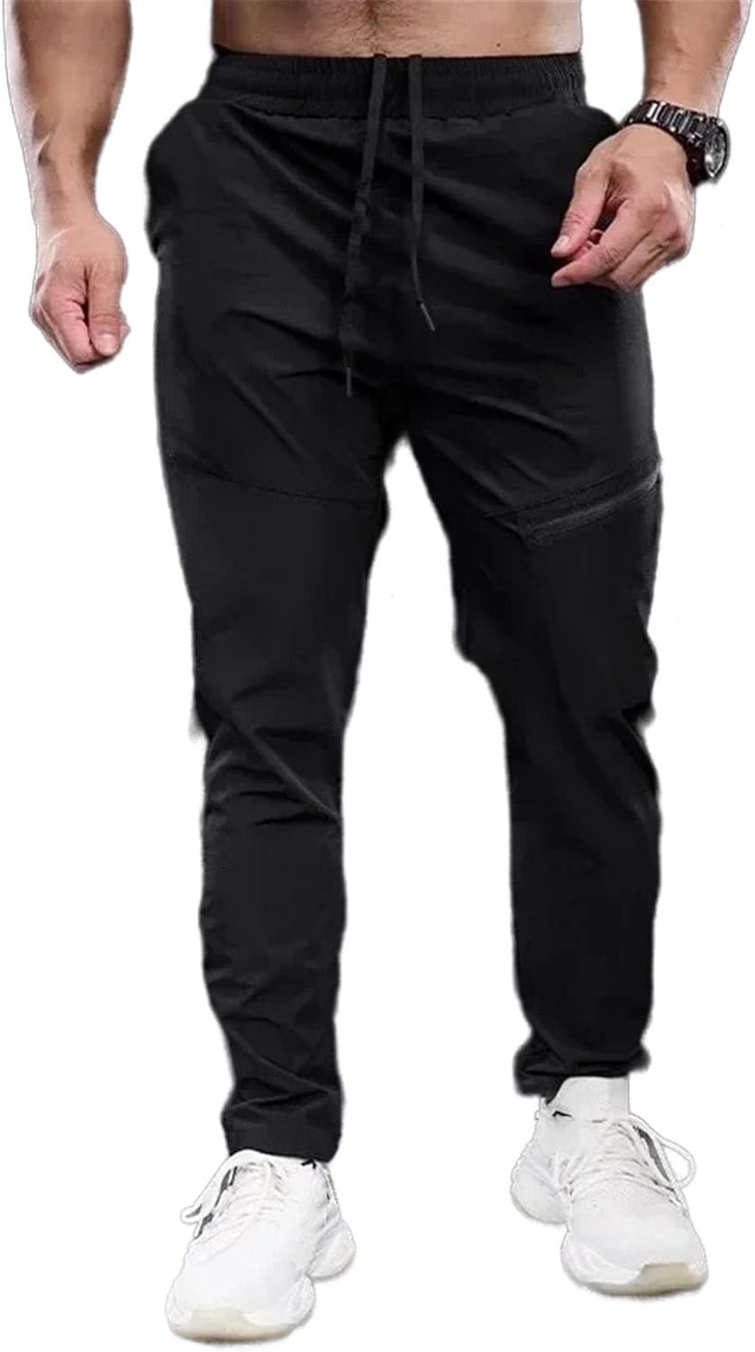 Men's Sports Shorts Long Pants Autumn Winter Elastic Running Trousers for Man