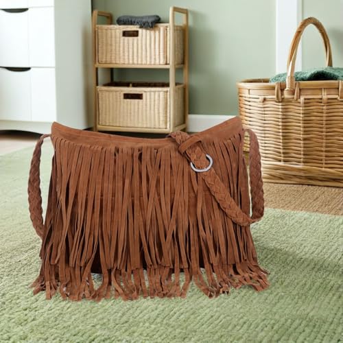 Image of Fringe Crossbody Handbag: Black Fringe Purse Crossbody Bag For Women Summer