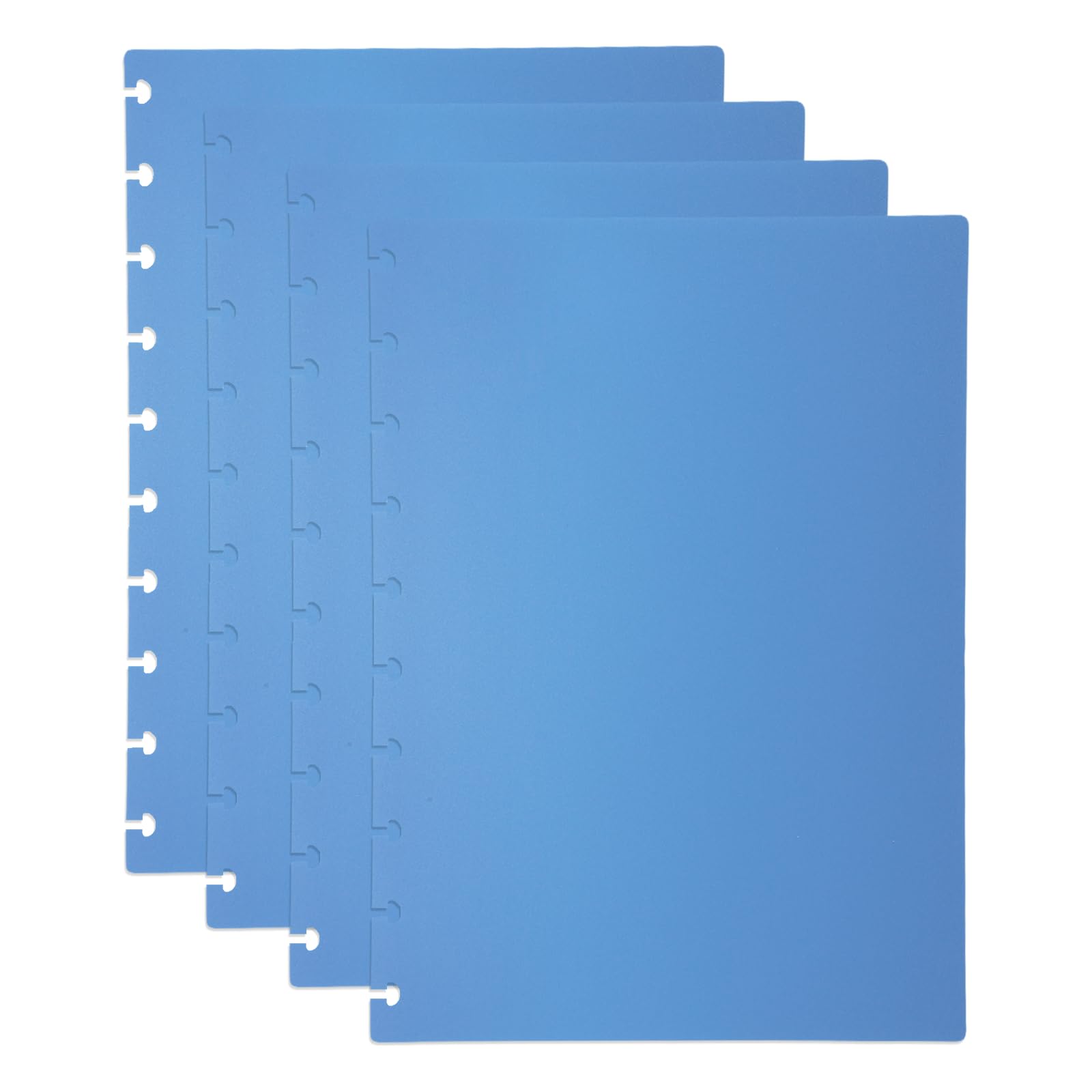 PATIKIL 2 Set Discbound Notebook Cover, 10 x 7.1 B5 Letter Size PP Disc Planner Cover for Notebook Planner Office Product, Blue — image 1