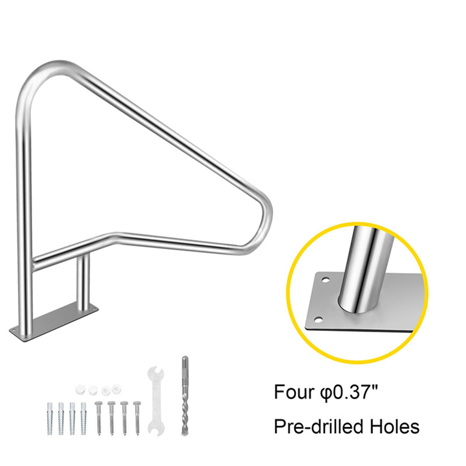 Heavy Duty Stainless Steel Pool Handrail 55x32 cal z antypoślizgową niebieską osłoną, odporna na rdzę szyna bezpieczeństwa do basenów inground, łatwa instalacja na betonie lub pokładzie, obsługuje do