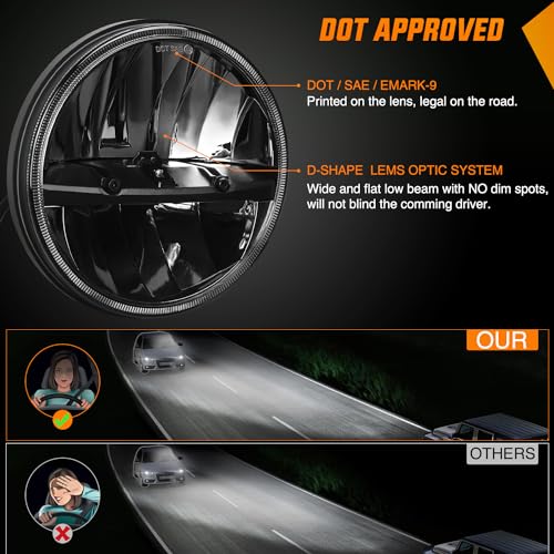 Image of Nilight 2PCS 7 Inch LED Headlights High Low Beam Round Headlamp for 2007 2008 2009 2010 2011 2012 2013 2014 2015 2016 2017 JK JKU 1997-2006 Wrangler TJ 2 Door