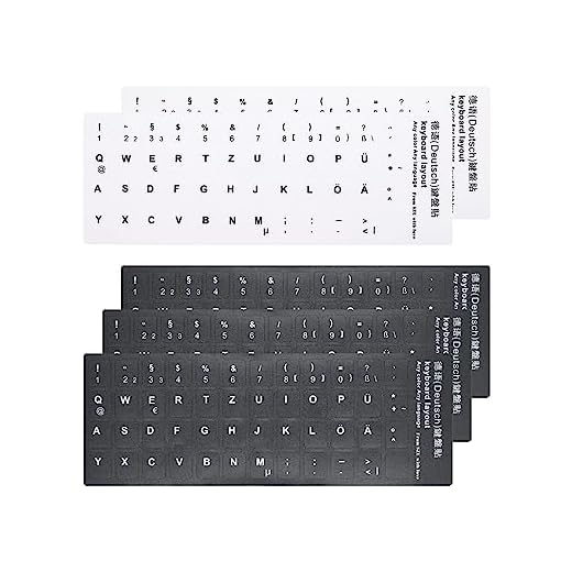 5 Piezas Etiquetas, Teclado Pegatinas Alemán, Teclado Etiqueta Escarchado, para Teclado Estándar, Teclado Portátil, Teclado Apple, 3 Negro 2 Blanco