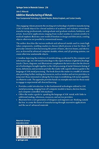 Additive Manufacturing of Metals: From Fundamental Technology to Rocket Nozzles, Medical Implants, and Custom Jewelry (Springer Series in Materials Science (258))