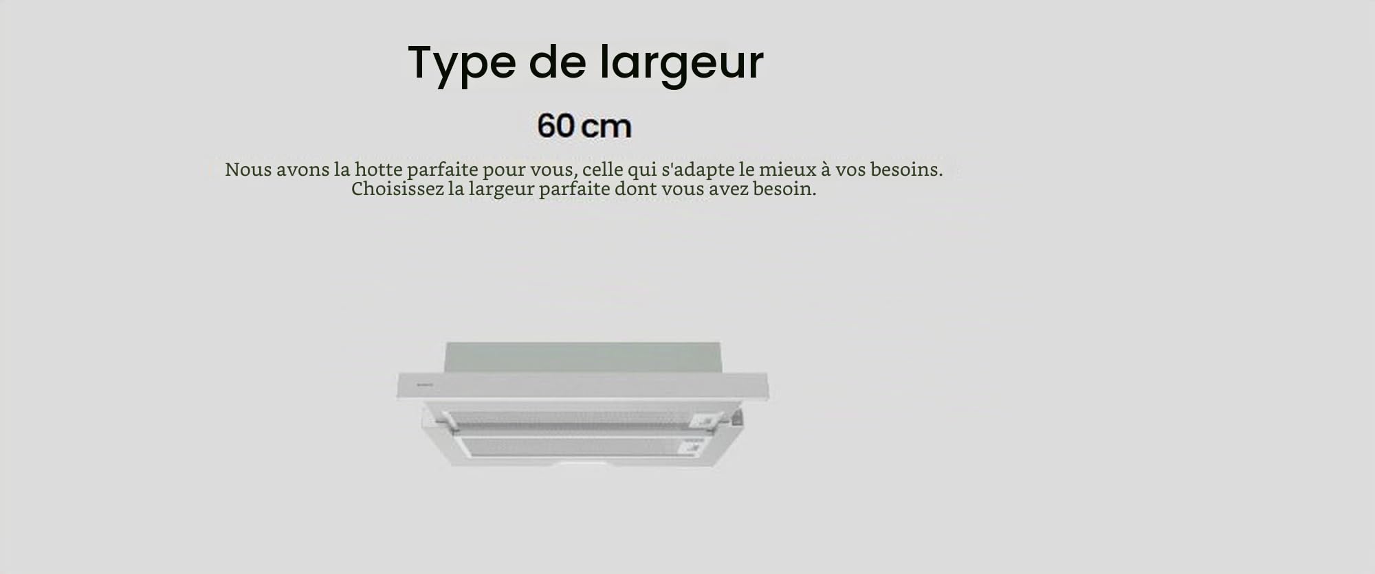 Infiniton CMPE-64ABL Hotte Extatrice 400 m3/h de puissance, largeur 60 cm, encastrable, 2 niveaux de puissance, lumière LED, B, Inox