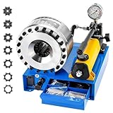  guoyjmm Tragbare Schlauchpresse, Handgehaltene Hydraulische Schlauchpresse, Hochdruck-Hydraulikschlauchpresse, Manuell Betriebene Hydraulische Crimpmaschine mit 7 Sätzen von Matrizen