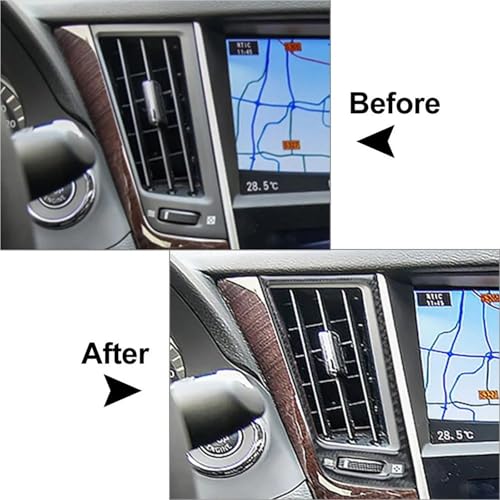 Rénovation console centrale Infiniti Q50 cache carbone contre usure ventilation - 5