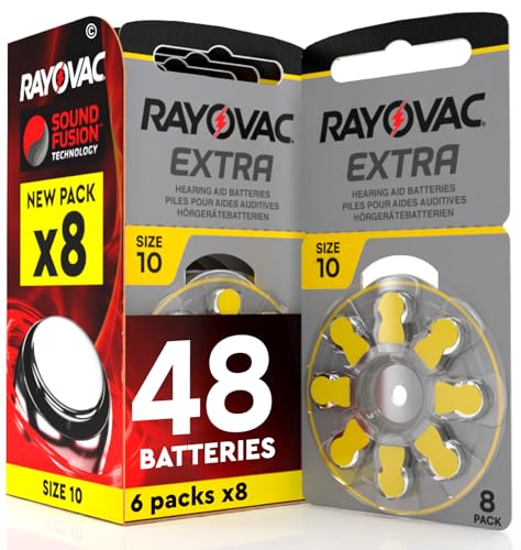 48 Batterie Per Apparecchi Acustici Rayovac Extra Advanced 10. 6 Blister da 8 Pile
