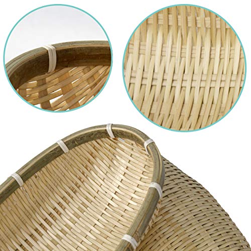 Made Terra Wicker Wire Fruit Basket Round Storage Basket for Bread Fruit Snacks Candy Households Items, Rustic Decorative Woven Fruit Bowl Dining Table Kitchen Countertop - Thumbnail 2