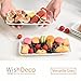 WishDeco Small Rectangle Plates Set of 6, White Serving Platters 9 inch, Ceramic Sushi Plates, Serving Plate for Appetizer, Dessert, Party, Microwave Safe