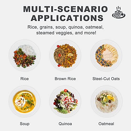 Tenavo Digital Mini Rice Cooker 4 Cups Uncooked, 2L Rice Cooker Small, Portable Rice Cooker Small For 3-4 People, Travel Rice Cooker, Multi-Cooker With 8 Smart Programs, 400W, White #TOP6