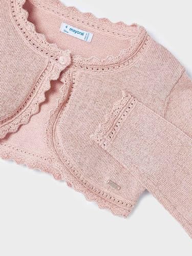 Mayoral Basic Knit Bolero for Girls Nude3